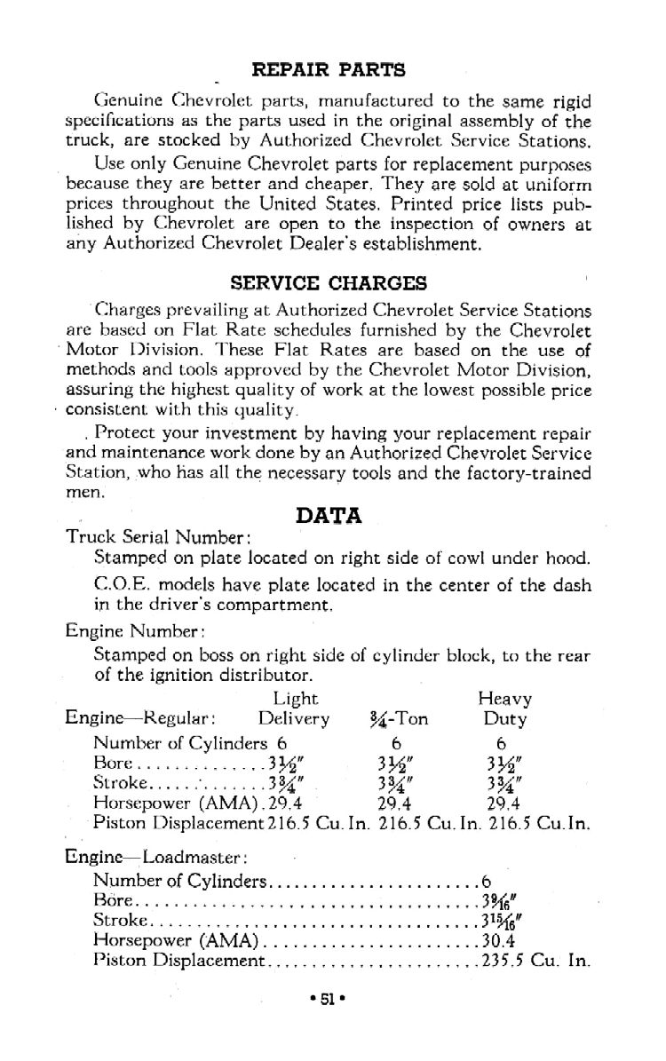 1942 Chevrolet Truck Owners Manual Page 29